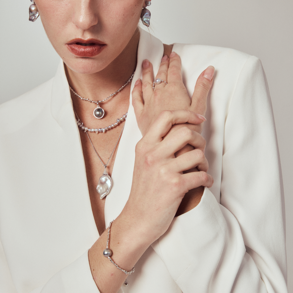 Frosted Mirage Baroque Pearl Earrings