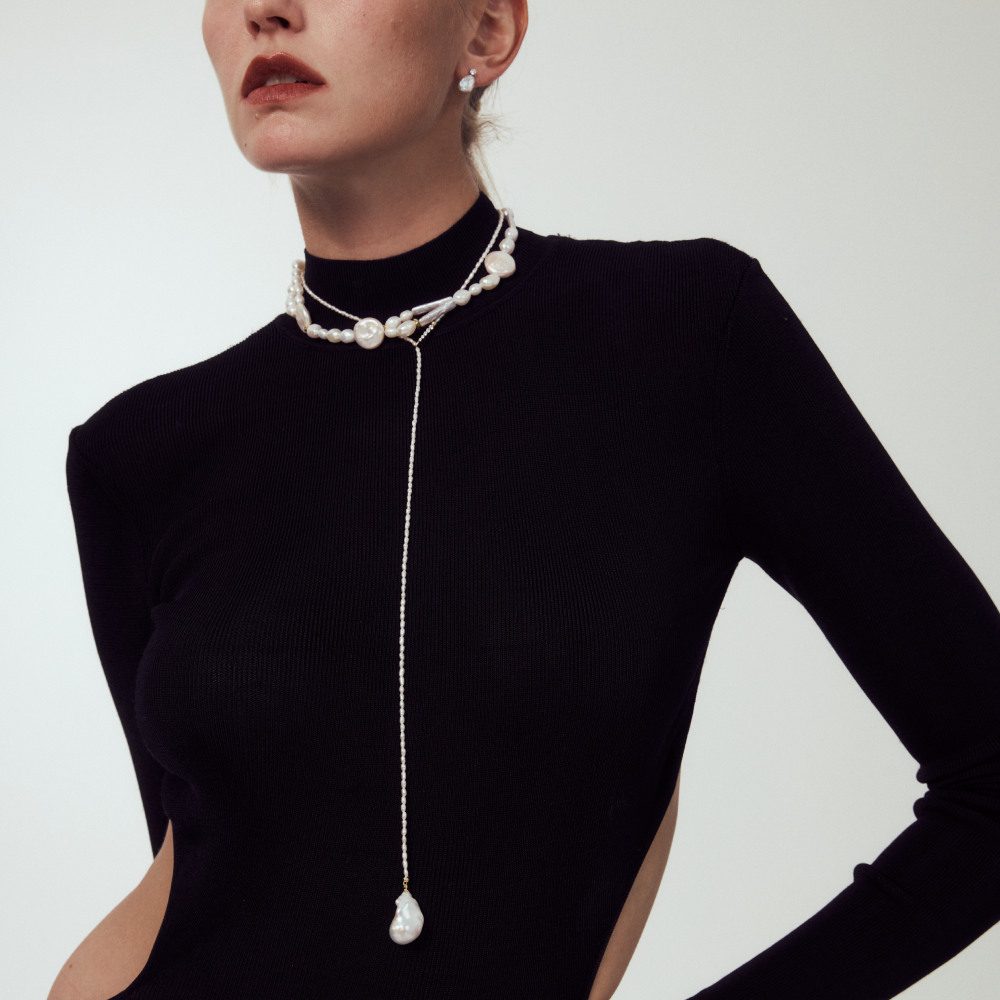 Halo Drop Baroque Pearl Earrings