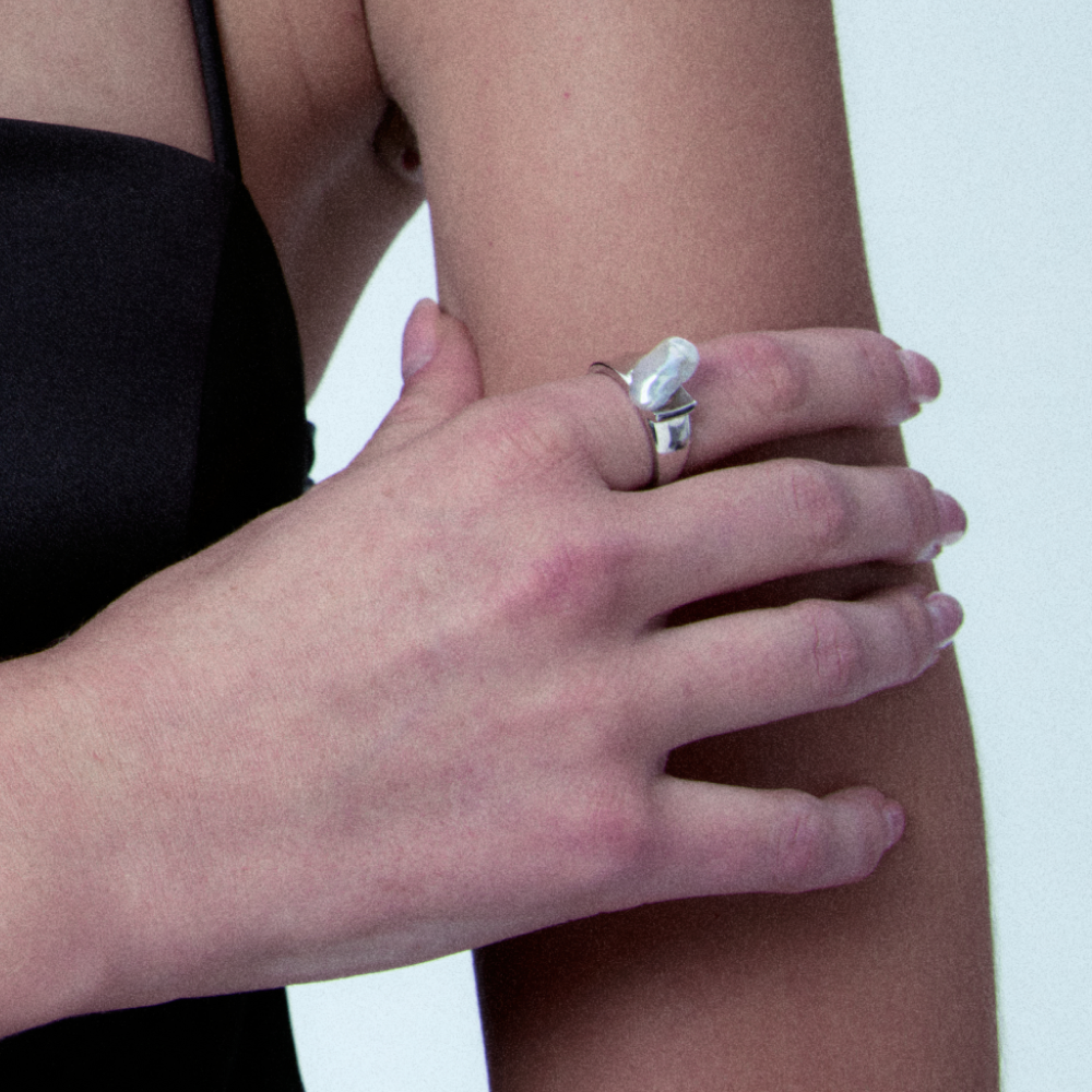 Keshi Pearl Open Ring