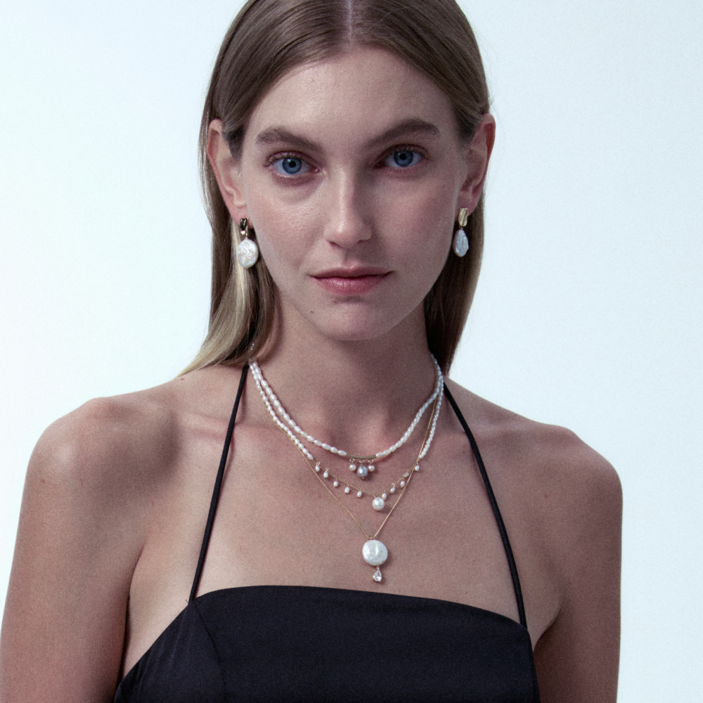 Roman Holiday Coin Pearl Pendant