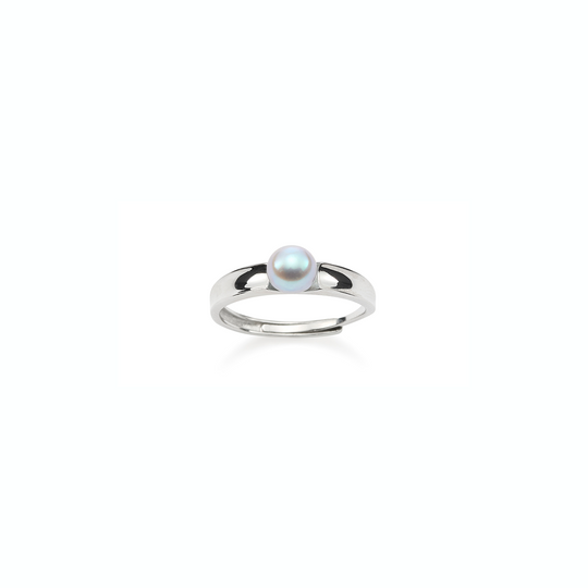 Elowen | Pale Blue Baroque Pearl Silver Ring - image 1