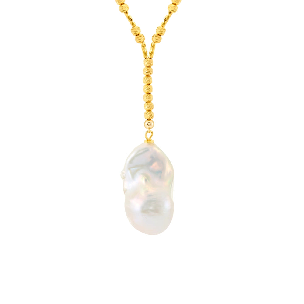 Matilda | White Baroque Pearl Necklace