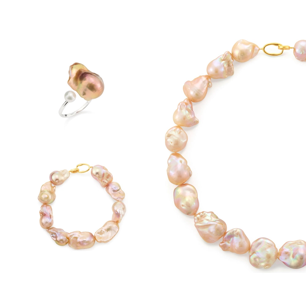 Soleil | Golden Baroque Pearl Jewelry Set