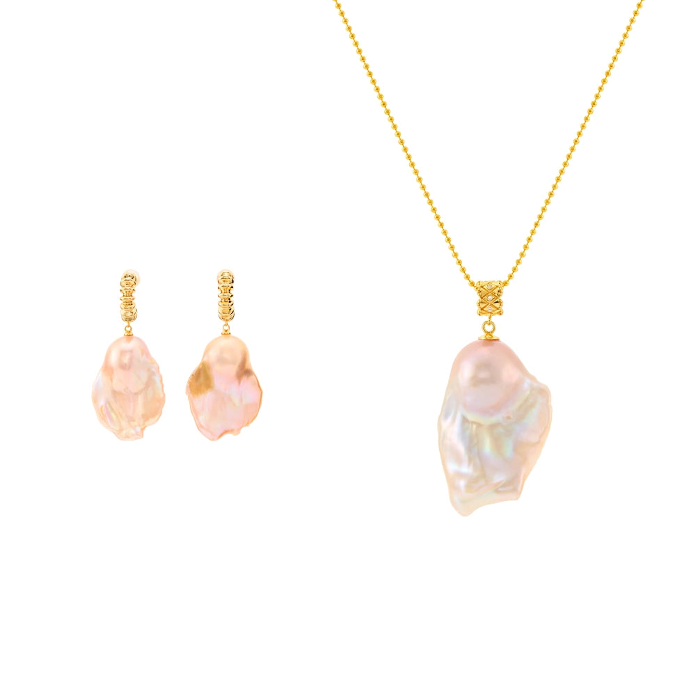 Cordelia | Pink Baroque Pearl Jewelry Set