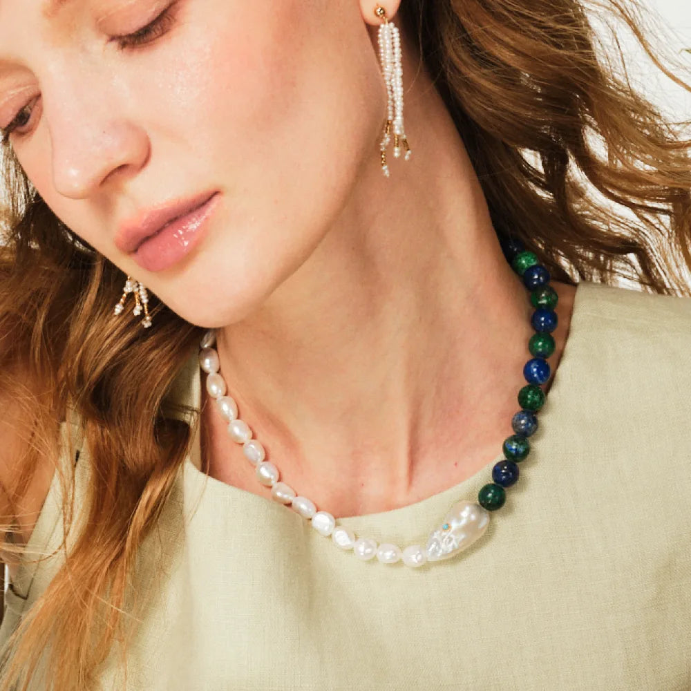 Mossveil｜White Baroque Pearl MIxed Jewelry Set