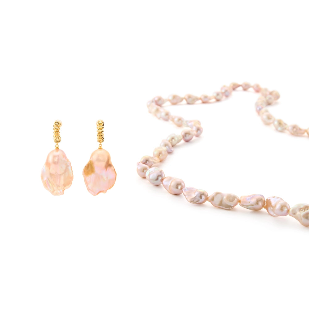Annabel | Pink Baroque Pearl Jewelry Set