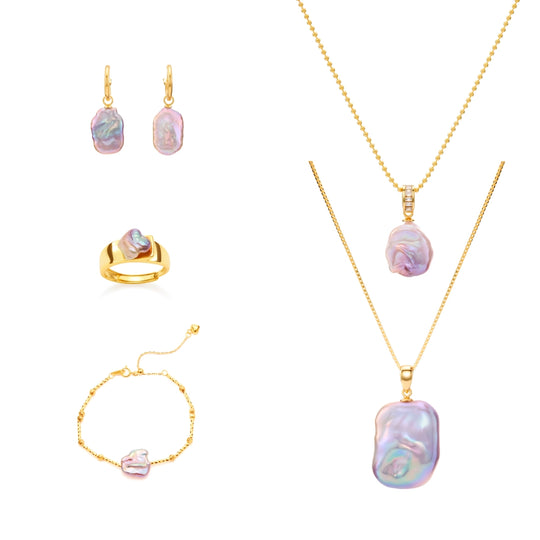 Seraphina | Purple Baroque Pearl Jewelry Set