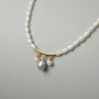  18k gold plated freshwater baroque pearl necklace side view