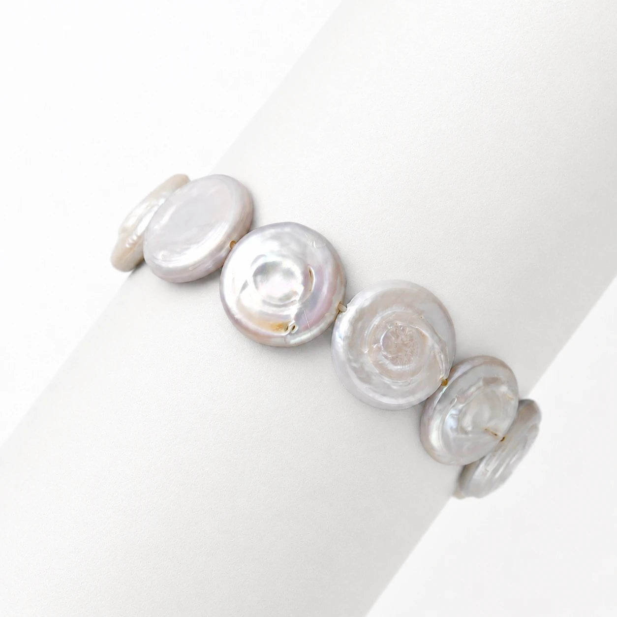 Roe | White Button Baroque Pearl 18k Gold Bracelet