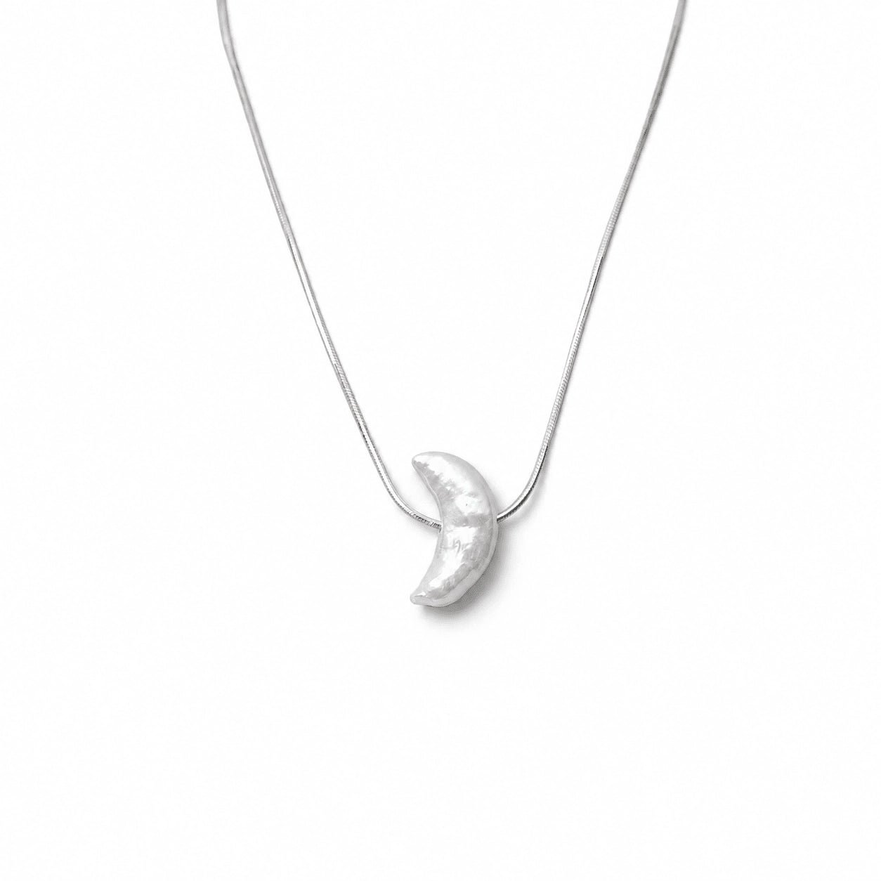 Luna | White Moon Baroque Pearl Silver Pendant