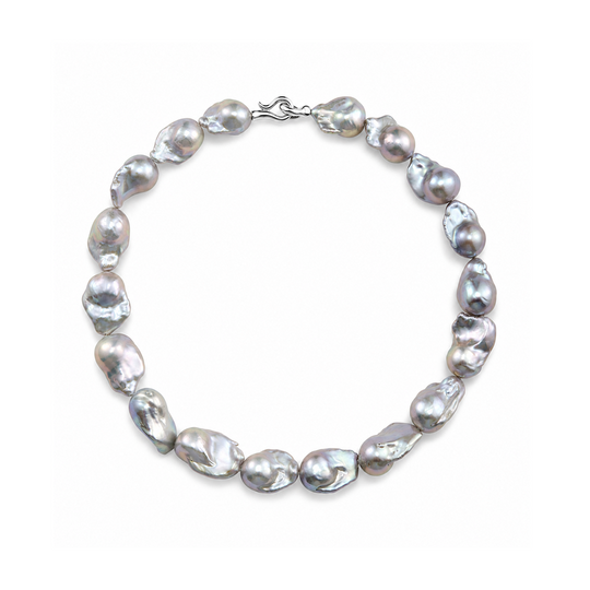 Tamsin | Gray Baroque Pearl Silver Necklace - image 1