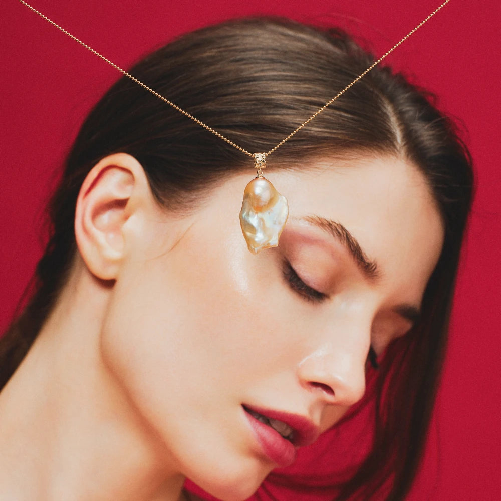 Arabella | Pink Baroque Pearl Pendant