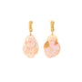 18K Gold  statement Pink Baroque Pearl Earrings 