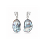 Cecily | Gray Baroque Pearl Silver Earrings - image 1