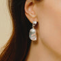 Cecily | Gray Baroque Pearl Silver Earrings - image 2