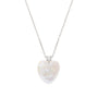 Dainty heart baroque pearl pendant necklace detail close up 