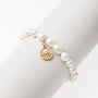 Button pearl 18k gold plated graduation charm bracelet official studio shot