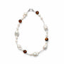 Teyes | White Keshi Baroque Pearl Silver Tiger Eye Necklace