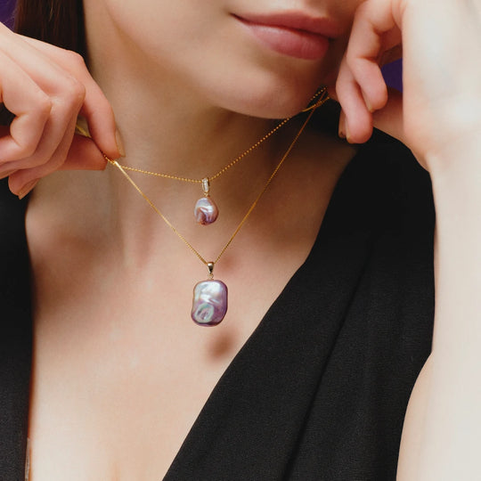 Elodie | Purple Baroque Pearl Pendant