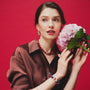 Bryony | Red Agate & Pink Baroque Pearl Gold Necklace - image 4