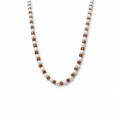 Garnet & Pearl Beaded Necklace