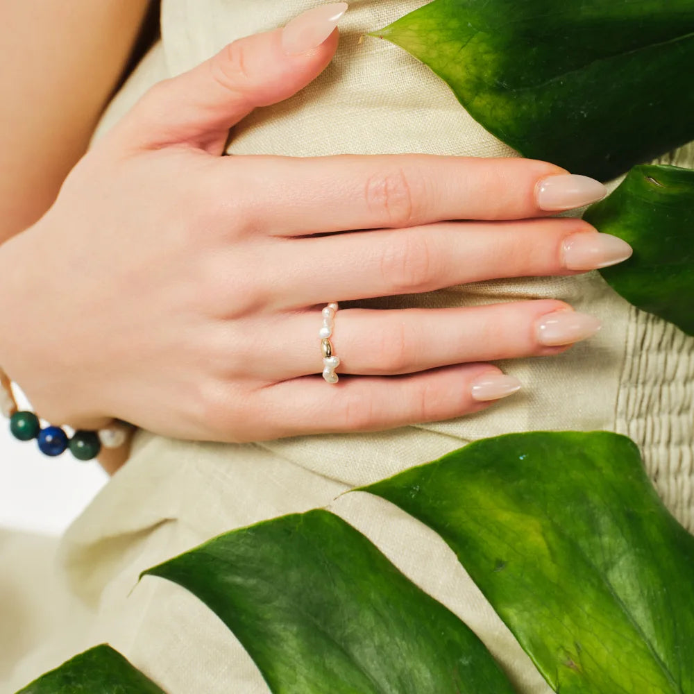 Mossveil｜White Baroque Pearl MIxed Jewelry Set