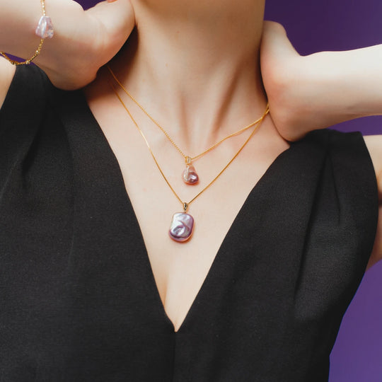 Primrose | Purple Baroque Pearl Pendant