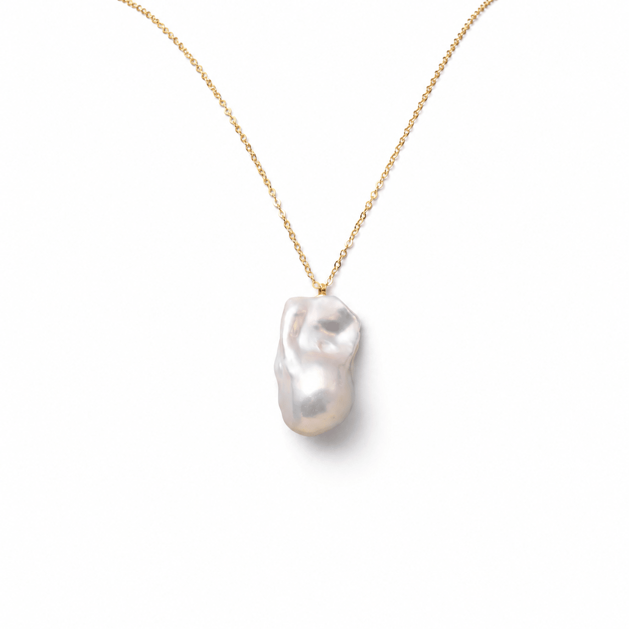 Cloud | White Baroque Pearl 18k Gold Pendant