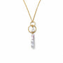 Orbit stick baroque pearl gold pendant necklace official studio product shot