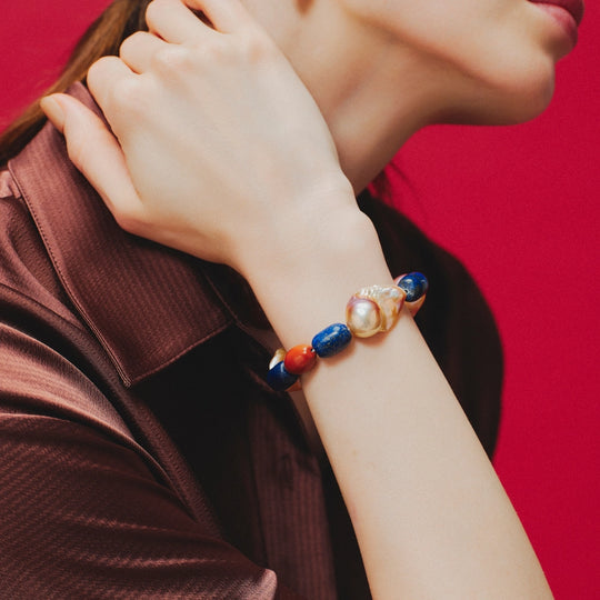 Ottilie | Multicolor Baroque Pearl Bracelet - image 2