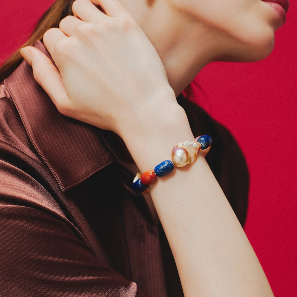Ottilie | Multicolor Baroque Pearl Bracelet - image 2