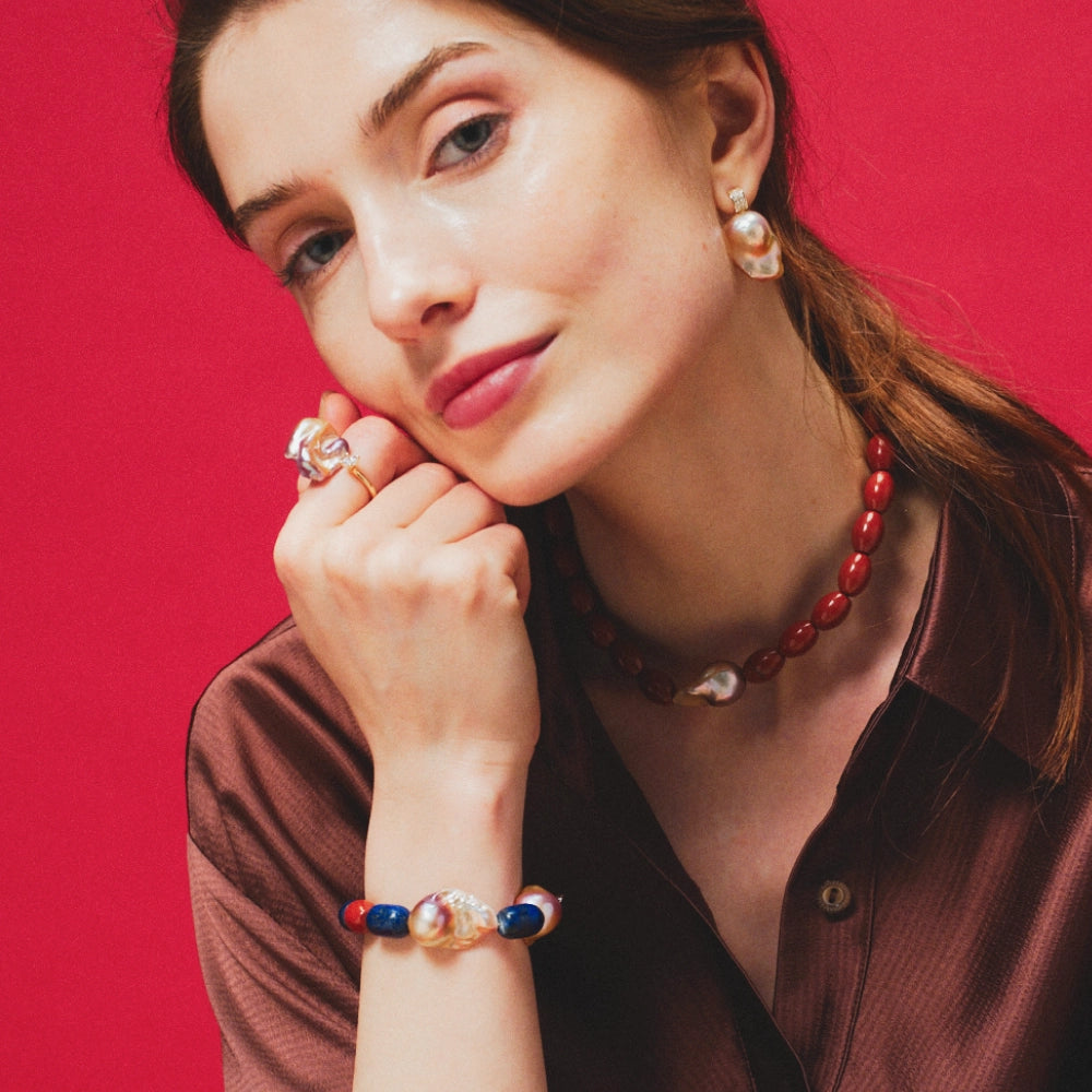 Ottilie | Multicolor Baroque Pearl Bracelet - image 4
