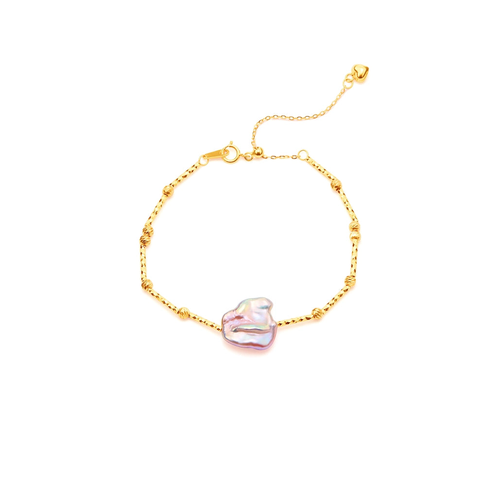 Jemima | Purple Baroque Pearl Bracelet
