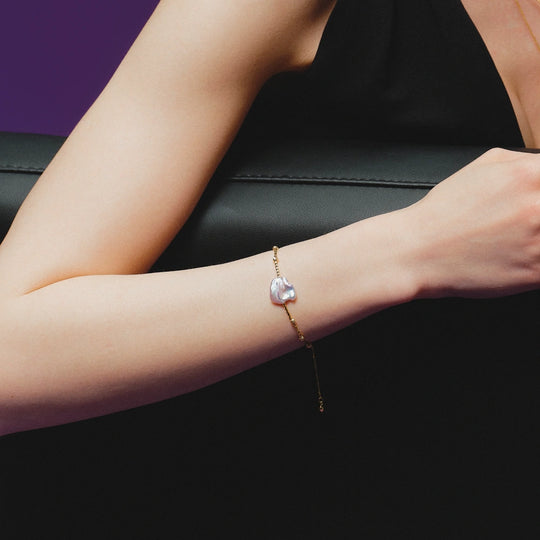 Jemima | Purple Baroque Pearl Bracelet