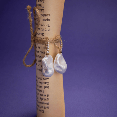 Boucles d'oreilles en perles baroques Aurora Cascade