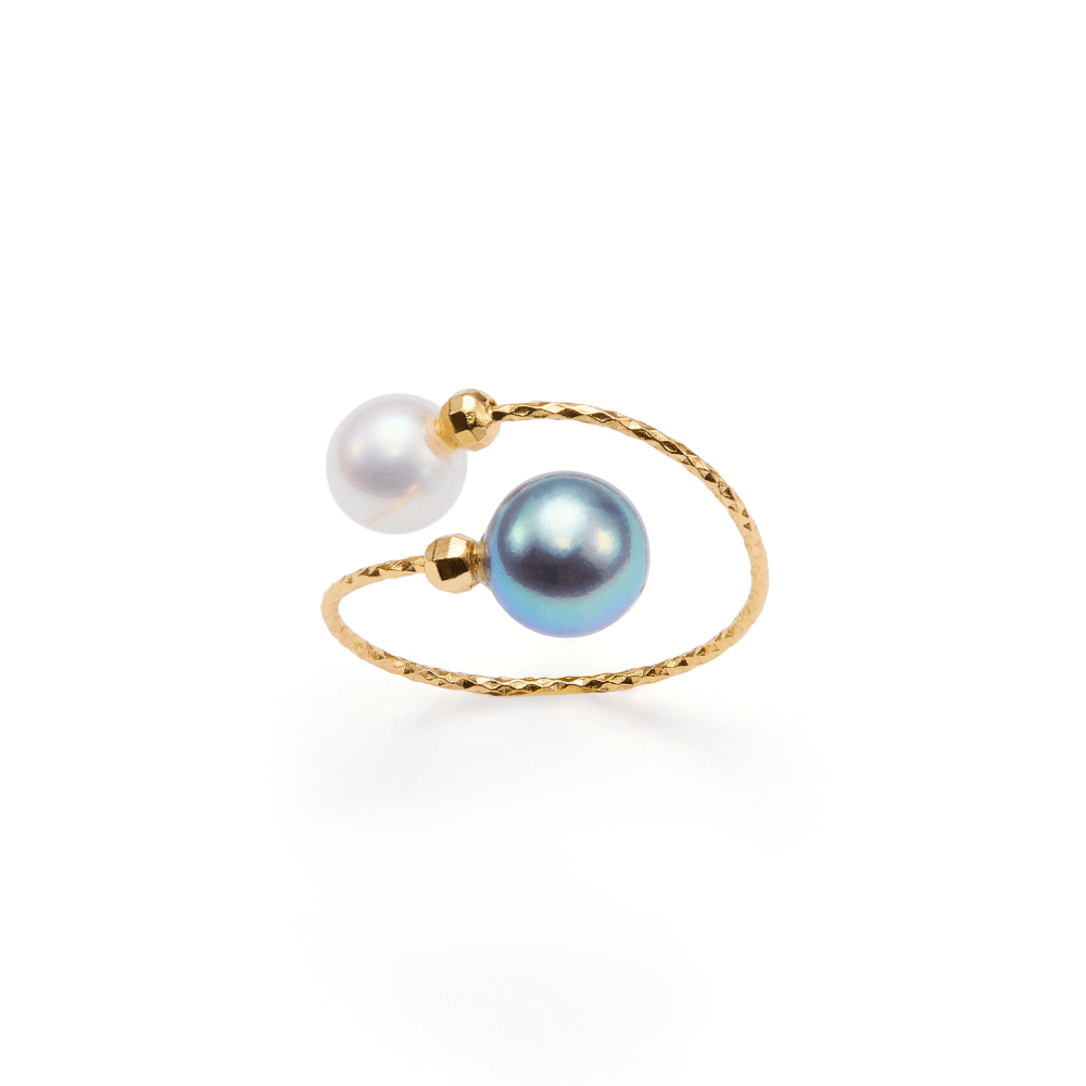 Olo | Blue Oval Baroque Pearl 18K Gold Open Ring