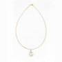 Aurora Pearl Baroque Pearl Necklace on gold snake chain (front view)