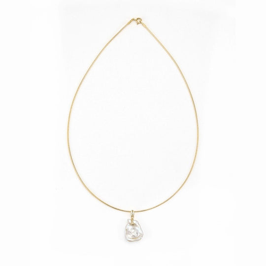 Gillia | White Petal Baroque Pearl 18k Gold Necklace