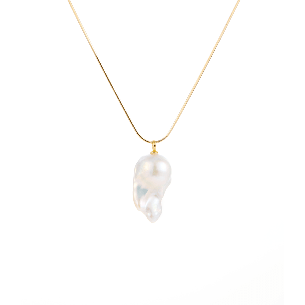 Stillo | White Baroque Pearl 18k Gold Pendant