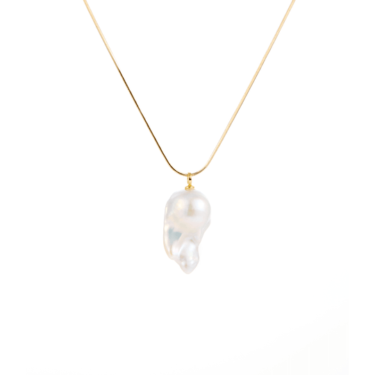 Stillo | White Baroque Pearl 18k Gold Pendant