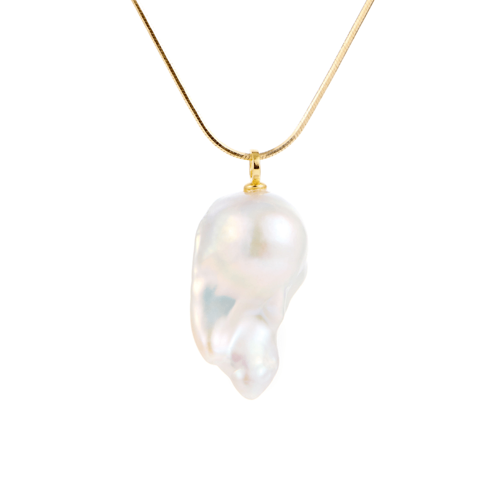Stillo | White Baroque Pearl 18k Gold Pendant