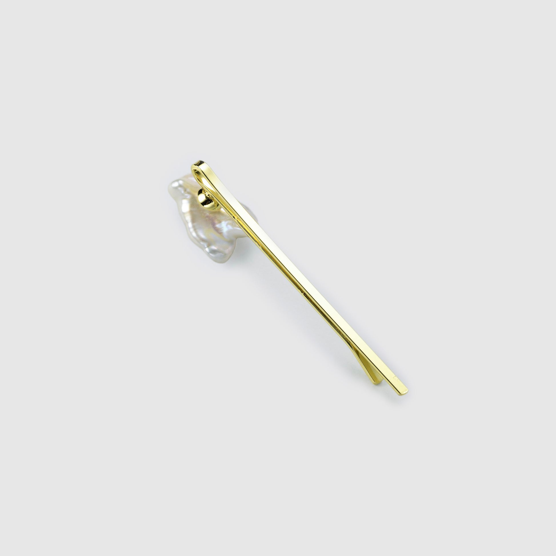 Rachel | White Keshi Baroque Pearl Brass Hair Clip