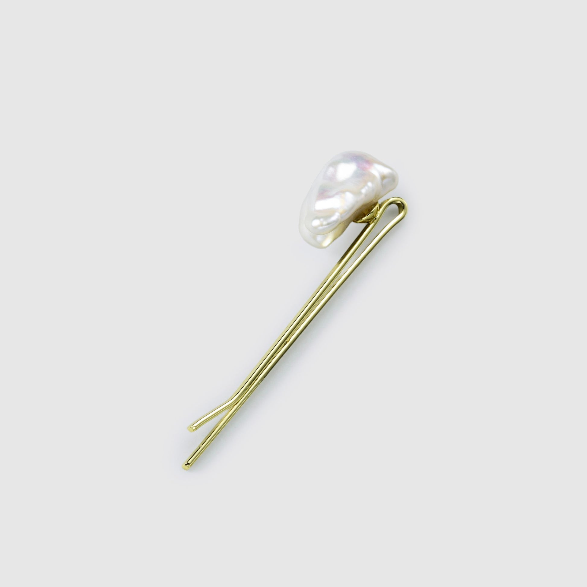 Rachel | White Keshi Baroque Pearl Brass Hair Clip