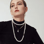 Helen White Baroque Pearl 18k Gold Hook Earrings model view 2