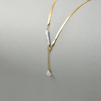 Baroque stick Lariat Pearl pendant thumbnail 2