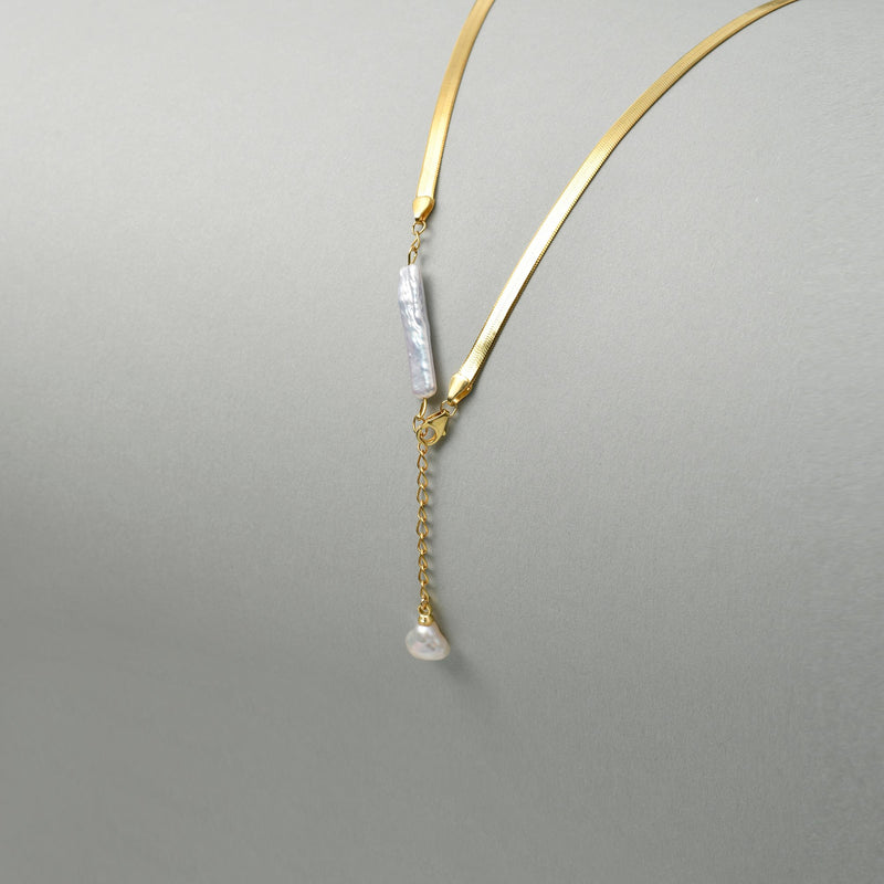 Baroque stick Lariat Pearl pendant image 3