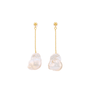 ：Baroque Hour baroque pearl drop 18k gold-plated earrings studio shot
