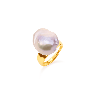 Lume | Pink Baroque Pearl 18K Gold Ring