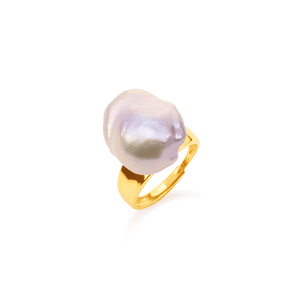 Lume | Pink Baroque Pearl 18K Gold Ring