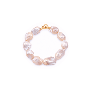 Lume | Pink Baroque Pearl 18K Gold Bracelet